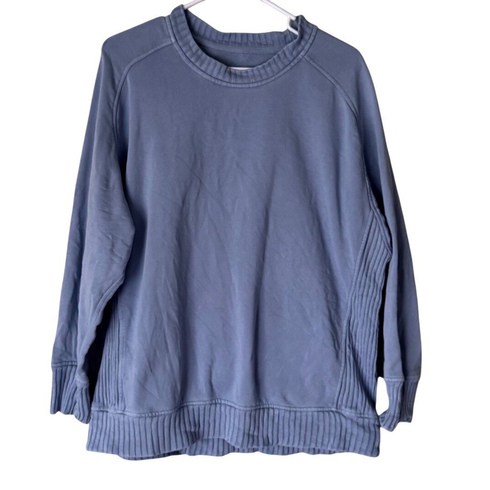 Aerie Light Blue Crew Neck Oversized Sweatshirt Comfortable Lounge, Size XS